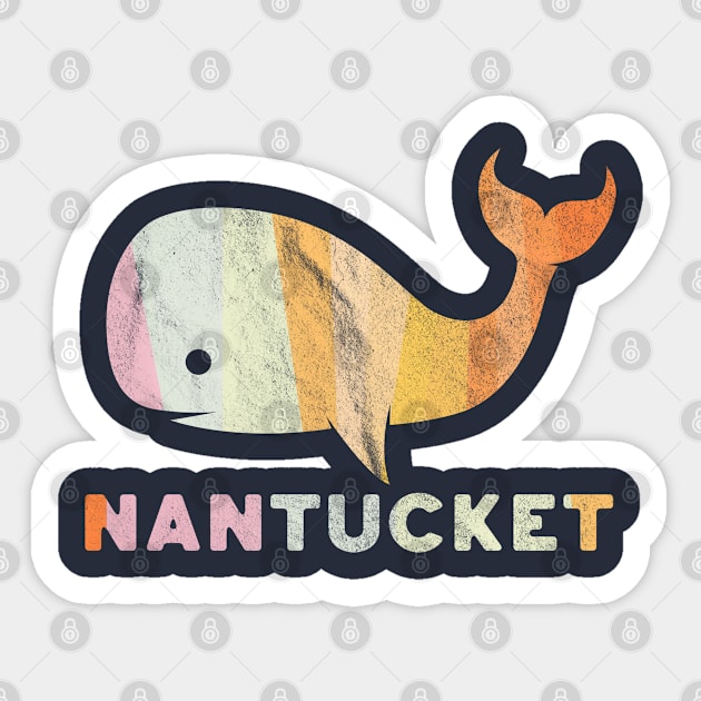 Nantucket Textured Pastel Whale Sticker by SharksOnShore